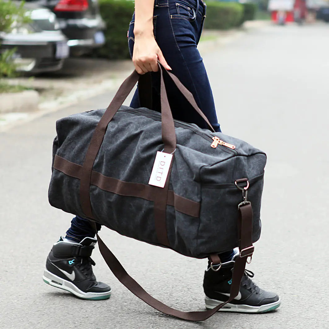Canvas Travel Bag, Large Capacity Sports Tote for Men
