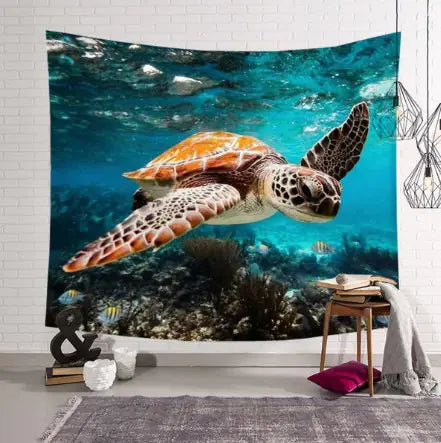 Turtle Tapestry Wall Hanging Decor