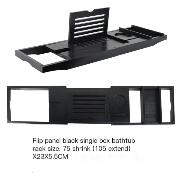 Expandable Non-Slip Bamboo Bathtub Storage Rack