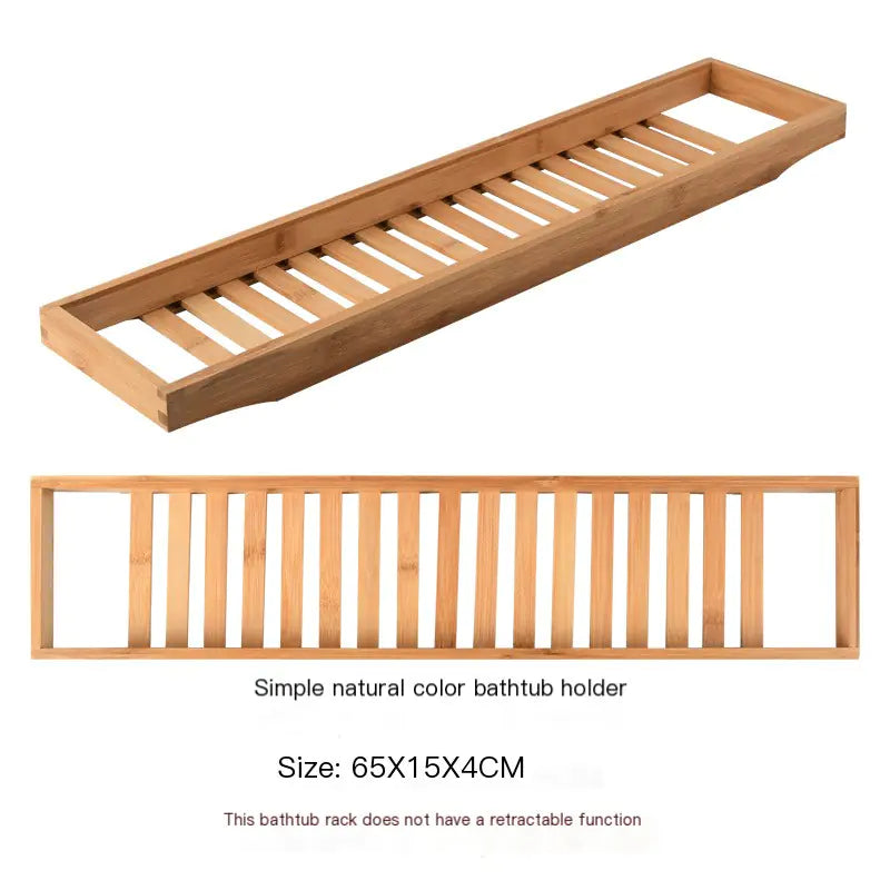 Expandable Non-Slip Bamboo Bathtub Storage Rack